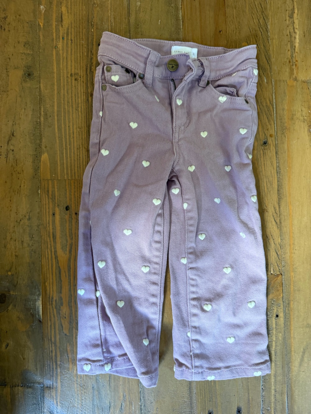 Jamie Kay Girls' Purple Heart Print Pants - Unbranded